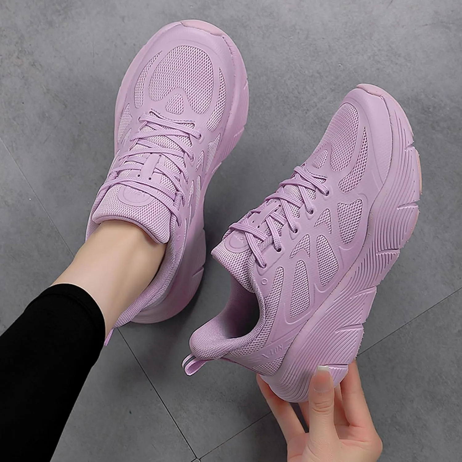 Women's Dance Shoes Mesh Lace up Modern Jazz Shoes Athletic Walking Dance Sneakers