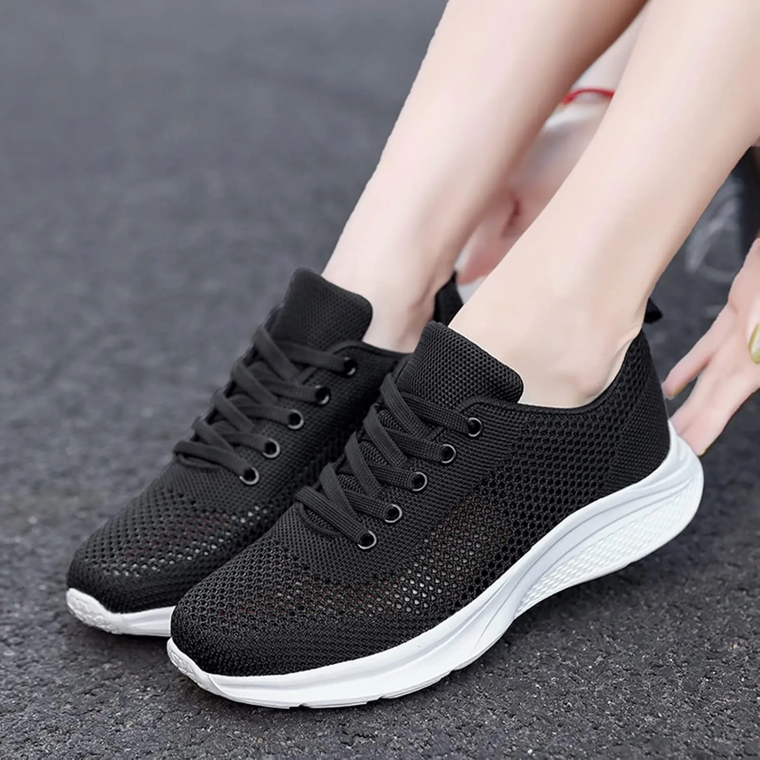 Women's Walking Shoes Lightweight Breathable Running Shoes Tennis Shoes Womens Walking Business Casual Shoes Black Sneakers Tennis Shoe Cross Trainer Shoe