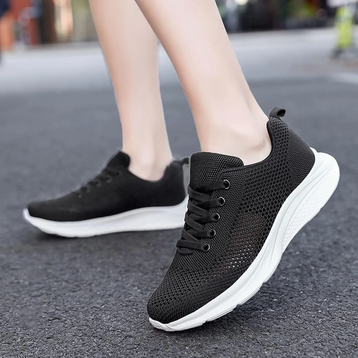 Women's Walking Shoes Lightweight Breathable Running Shoes Tennis Shoes Womens Walking Business Casual Shoes Black Sneakers Tennis Shoe Cross Trainer Shoe