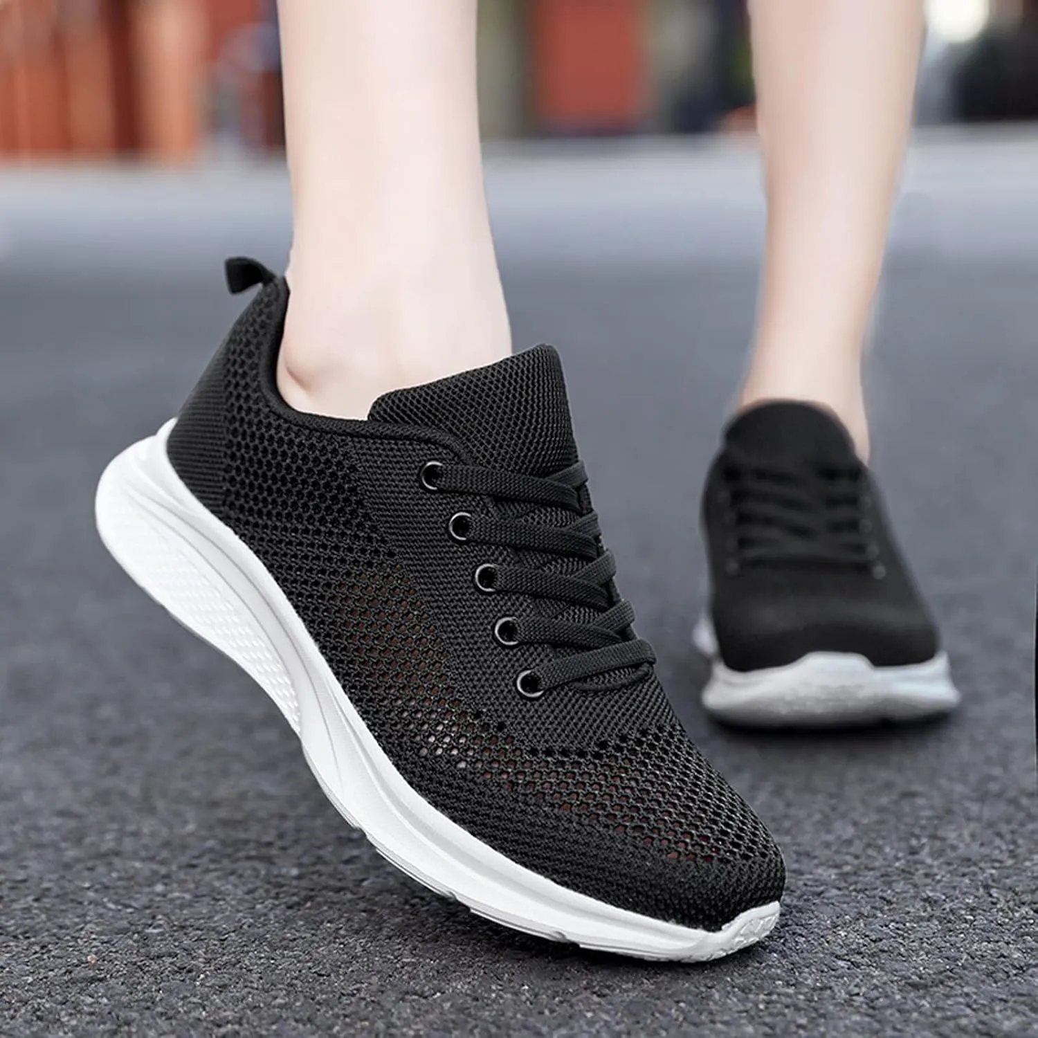 Women's Walking Shoes Lightweight Breathable Running Shoes Tennis Shoes Womens Walking Business Casual Shoes Black Sneakers Tennis Shoe Cross Trainer Shoe