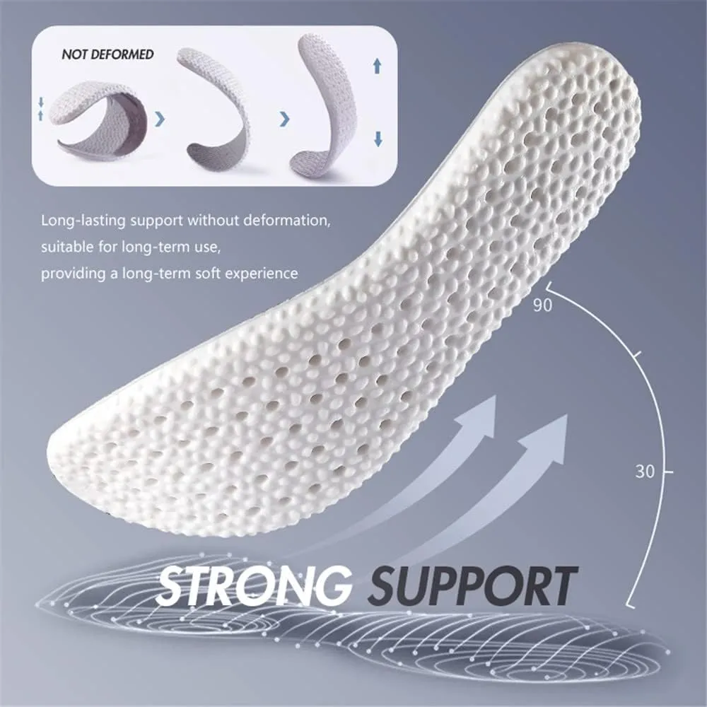 XINIFOOT 3 Pairs Shock Absorption Flexible Replacement Insoles PU Elastic Inserts - Relieve Foot Pain - Maximum Cushion Comfortable Insoles for (Men Gray)